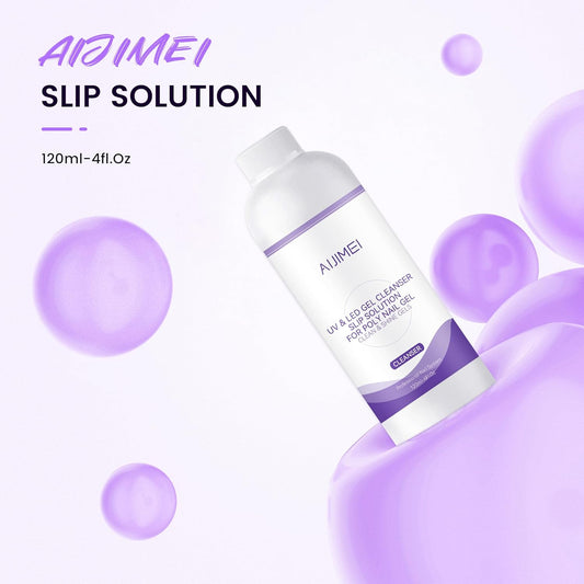 AIJIMEI Gel Nail Slip Solution Poly Gel Slip Solution Set 4FL.OZ Slip Solution for Builder Nails Gel Nail Solutions with Nail Art Tool, Gel Cleanser for Poly Nail Gel Nails Hard Gel