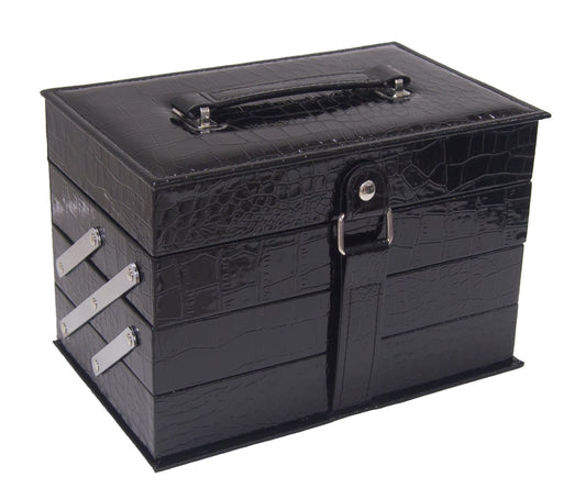 Cameo Matte All-in-one Makeup Kit, Crocodile Leather, Black