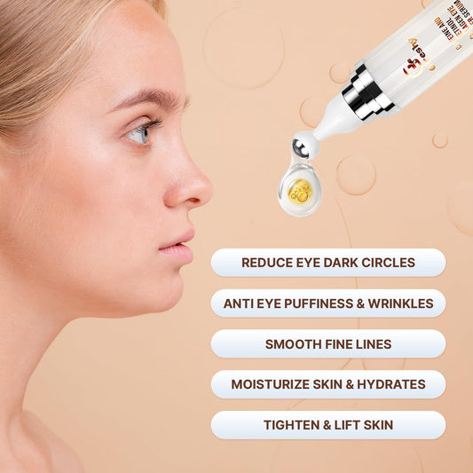 Eye Serum Caffeine for Dark Circles: Retinol eye roller serum - eye cream anti aging bags dark circle and puffiness - Under Eye Bags Treatment