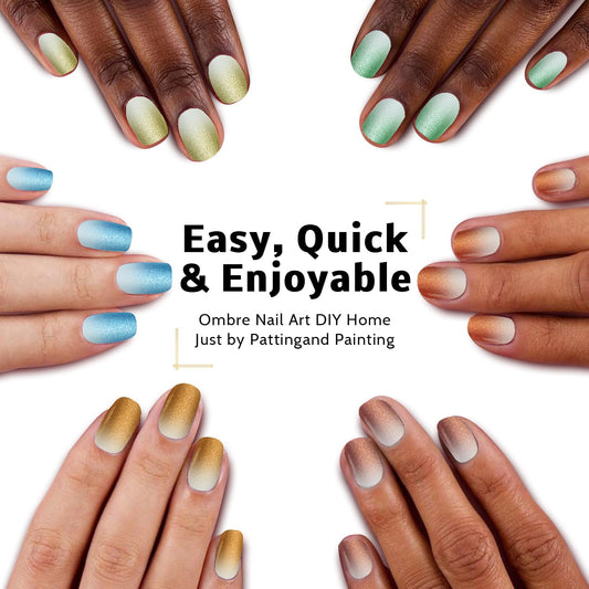 Sponge Pat Paint Nail Gel, 9 Colors Ombre Nails Gradient Gel Nail Blush Blooming Aura Nails Drawing Stripper Floral Painting Nail Art, No Wipe, UV/LED Curing (9 Colors M)