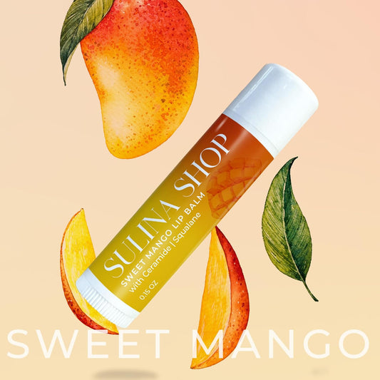 Mango Lip Balm Hydrating & Nourishing, Natural, Long-Lasting Lip Moisturizer with Castor Oil, Barrier Protection, Smooth Lip Care, Chapped Lip Repair, Non-Waxy & Cruelty-Free, Gentle for All Ages
