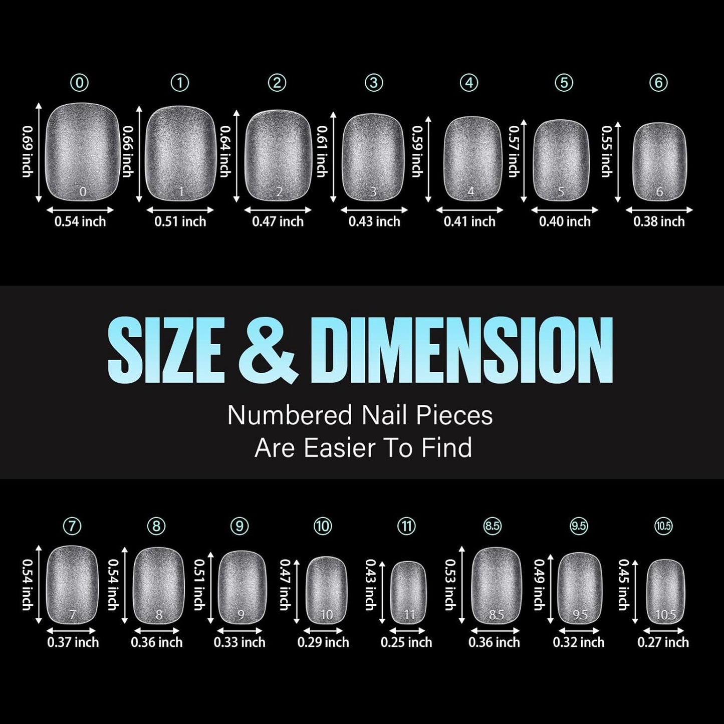 TOMICCA Extra Short Oval Nail Tips, Acrylic Double Sided Matte Fake Nails for Extension,240Pcs 15 Sizes Press On Nail Tips for Home DIY Art Women Girls