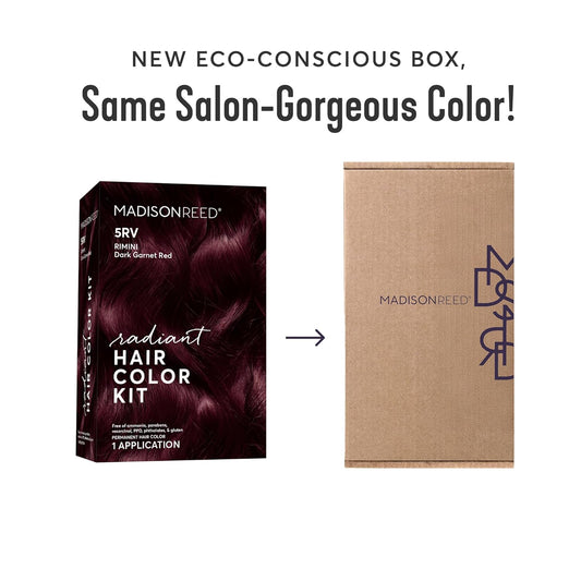 Madison Reed Radiant Hair Color Kit | 5RV Dark Garnet Red with Vibrant Red Violet Tones (Rimini Garnet) Vivid Color-Enhancing Salon-Quality Permanent Hair Dye | PPD-Free & Ammonia-Free |1 Pack