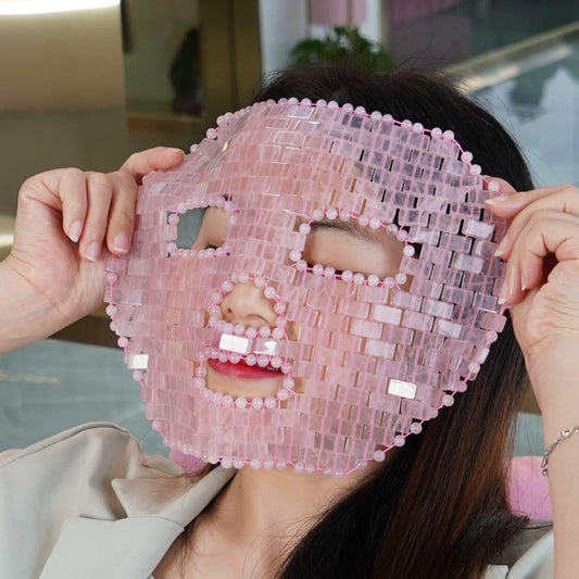 Rose Quartz Mask|100% All Natural Jade Face Mask|Diminish Puffiness|Soothe Eye Fatigue|Dark Circles Face Caring
