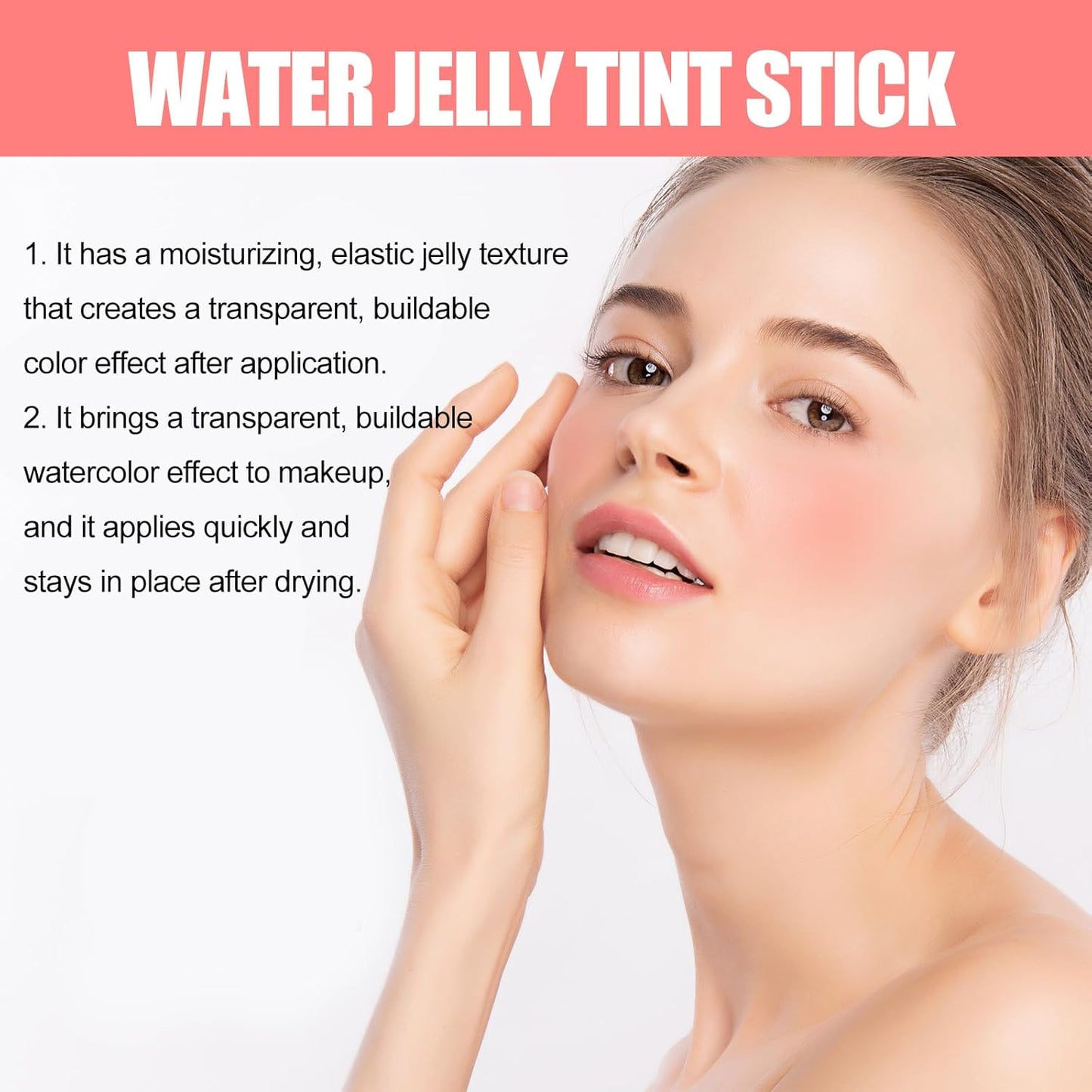 Milk Water Jelly Tint, Sheer Lip & Cheek Stain, Milk Jelly Blush Stick, Buildable Watercolor Finish, 1,000+ Swipes Per Stick. (Berry)