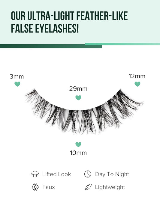Wispy Cat Eye Lashes Demi Wispies Eyelashes C Curl False Lashes Clear Band Lashes Short False Eyelashes Natural Mink Lashes 7 Pairs