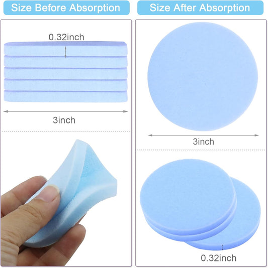 120 Count Compressed Facial Sponges, Face Cleansing Sponge for Estheticians Spa Wash Round Makeup Removal Sponge Pads for Women,Girls Compress Exfoliating Removal Sponge (Blue)