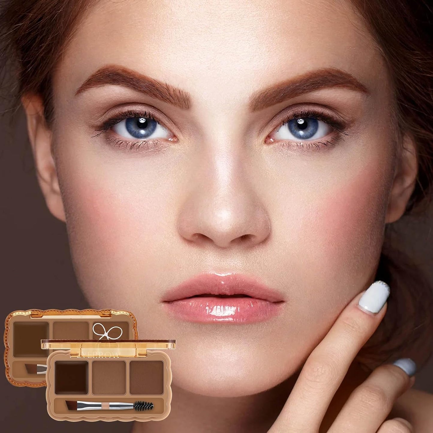 Boobeen Eyebrow Palette, 4 Colors Brow Powder Kit, Eye Brow Pomade with Double-ended Brush, Long-lasting Eye Makeup Kit, Sculpt & Define Eyebrows, for Beginners