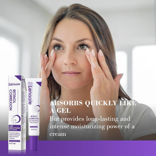 Eye Cream, Retinol Eye Cream for Dark Circles, Puffiness Anti Aging, With Hyaluronic Acid, Peptides, Caffeine Reduces Bags, Smooths Wrinkles & Fine Lines, Dark Circles Under Eye Treatment