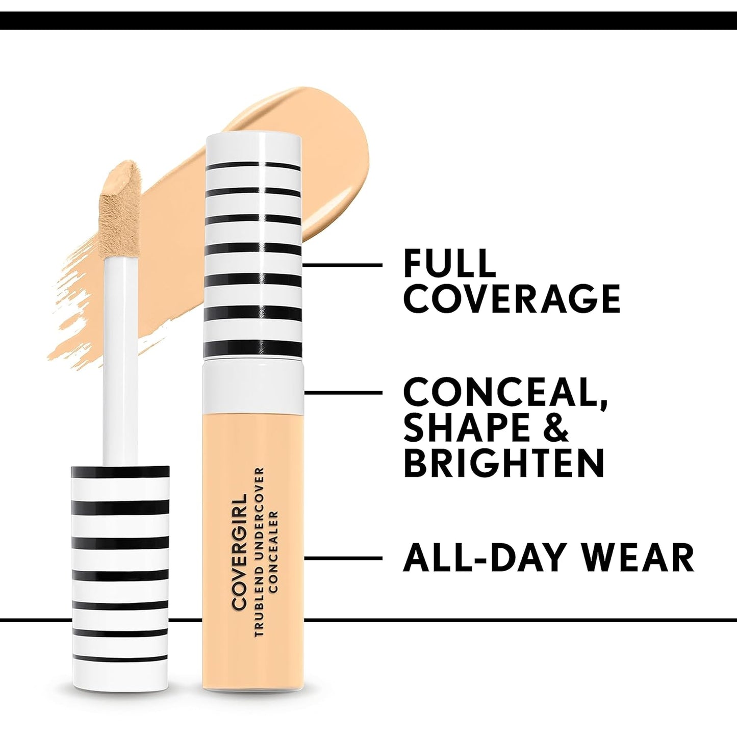 COVERGIRL TruBlend Undercover Concealer, Light Nude, 0.33 Fl Oz