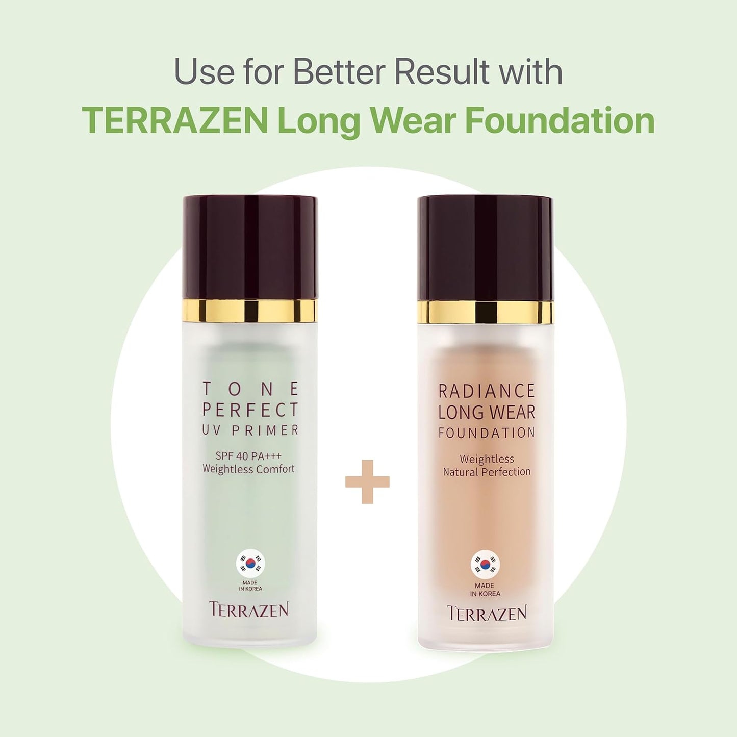 Korean Face Primer 30ml - Korean Makeup & Skincare Lightweight Corrector Base SPF40 Green Cream Corrector - Reduces Redness, Moisturizes for Red, Anti Red, Sensitive Skin with Aloe