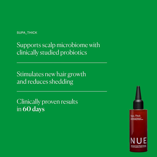 The Nue Co. SUPA THICK Topical Hair Supplement, Supports Hair Growth and Reduces Shedding, Scalp Serum for Hair Density, Vegan, 4 oz / 100 mL
