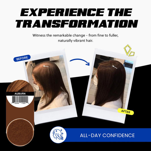 PrimeLook Hair Building Fibers, Luxurious Building Fibers for Thinning Hair, Superior Formula for Men & Women, Instant Volume, Matches Colors (27.5g, Auburn)