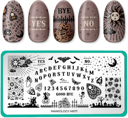 Maniology Sorcery and Spells Nail Stamping Plate Set, Halloween Plates Bundle, Sorcery Wizards Spirit Speaks Ouija Board Tarot Cards Manicure