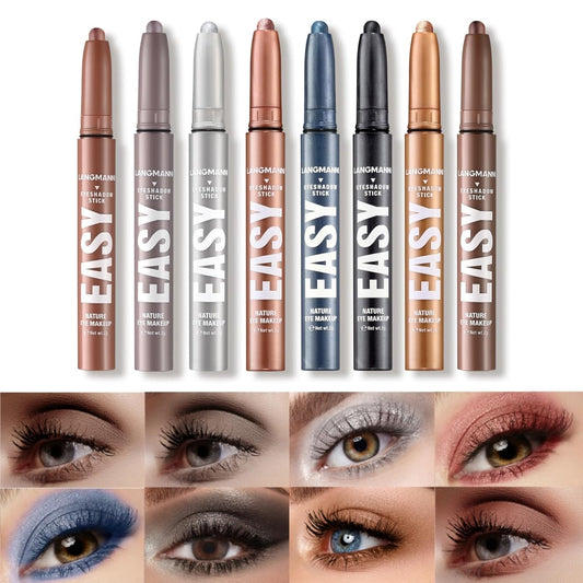 Jolilab Eyeshadow Stick Set, 8 Colors Matte Professional Bright-Colored Contouring and Highlight Eyeshadow Stick, Cream Waterproof Long Lasting High Pigmented Eye Shadow. (8, Set F)