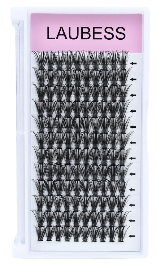 Eyelash Clusters LAUBESS Lash Clusters Individual Lashes Cluster Eyelash Extensions DIY at Home Waterproof Cluster Lashes (40D-D-15)