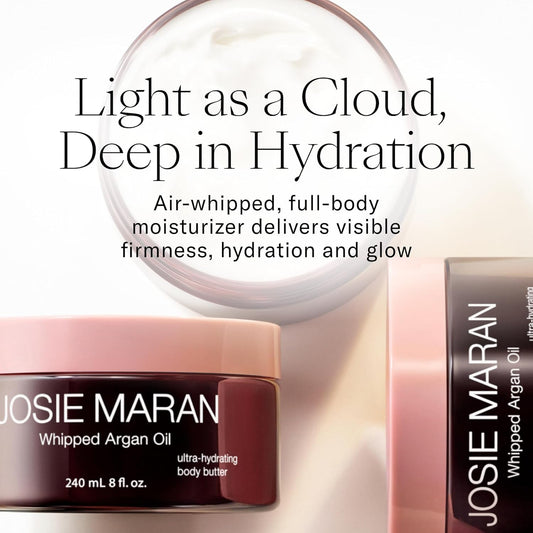 Josie Maran 4 Piece Whipped Argan Oil Body Butter - Skin Firming Cream with Whipped Shea Butter, Avocado Oil & Fatty Acids - Cruelty-Free Skincare - (4 oz)