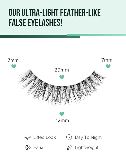 Short Strip Lashes Natural Eyelashes Wispy Lashes Fluffy Mink Lashes C Curl Eye Lashes Soft Small False Eyelashes Demi Wispies Eyelashes 7 Pairs