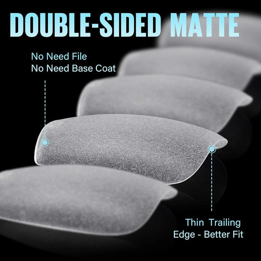 TOMICCA Short Square Nail Tips 240Pcs Pre-buff Full Matte Acrylic Fake Nails, 15 Sizes Full Cover Press on Nail for Extension Manicure Home DIY Nail Art