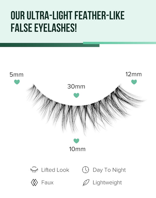 Cat Eye Lashes Natural Strip Lashes That Look Like Extensions Clear Band Lashes Mink Eyelashes Wispy Fox Eye Lashes Packs 7 Pairs