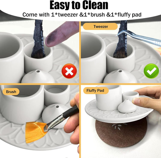 Palo Santo Holder - 4 in 1 Incense & Candle Holder - Ceramic Incense Holder Ash Catcher Tray for Meditation Room - Easy to Clean (White)