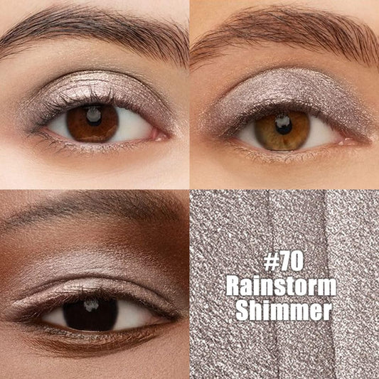 Silver Grey Shimmer Cream Eye Shadow Stick Makeup for Women, Shimmer Eyeliner Pencil Eyeshadow Brightener Stick for Eyes, Waterproof Eyeshadow Applicator Blendable sombras para ojos 70#