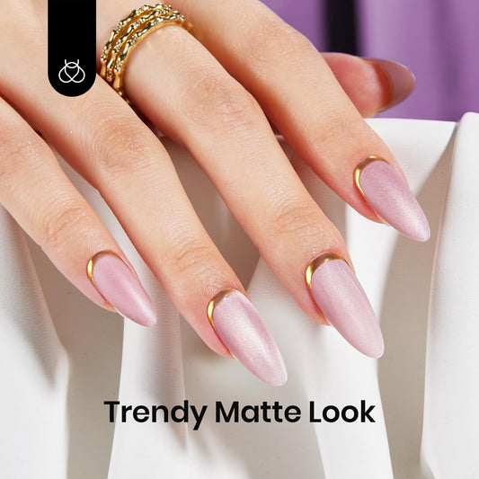 Beetles 15 ml Matte Gel Top Coat, Chrome Proof Matte Top Coat Gel Nail Polish No Wipe Low‑Odor Compatible with UV/LED Lamps Long Lasting 21 Days+ Finish Diy at Home