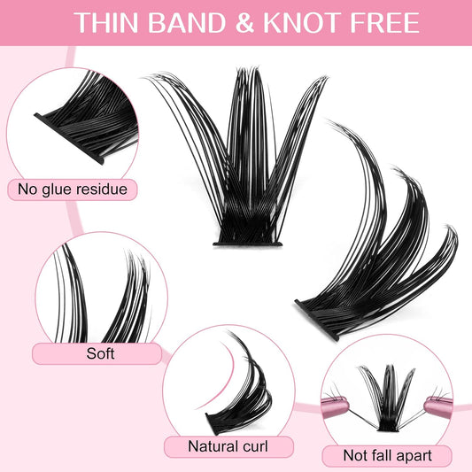 280 Pcs Individual Lashes 50D-D-0.07-10 Cluster Lashes C D Curl Wispy Lashes Bottom Lashes DIY Lashes At Home(50D-D-0.07-10)