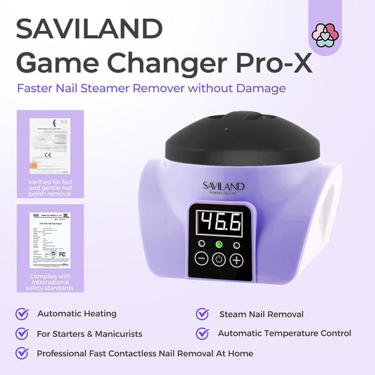 SAVILAND Nail Polish Remover Machine: Electric Nail Soaking Bowl Portable Automatic Steam Gently Nail Remover Steam Gel Nail Polish Remover Machine Nail Art Acrylic Nail Tools Salon DIY Home