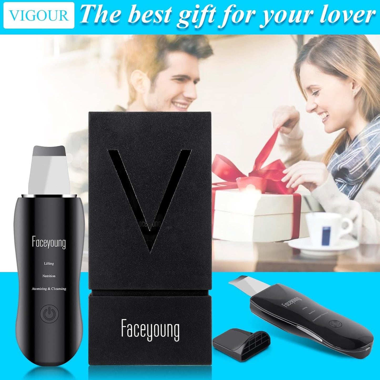 Facial Skin Cleanser with Mister, Upgraded Sprayer, Blackhead Extractor for Deep Cleansing and Moisturizing Spray