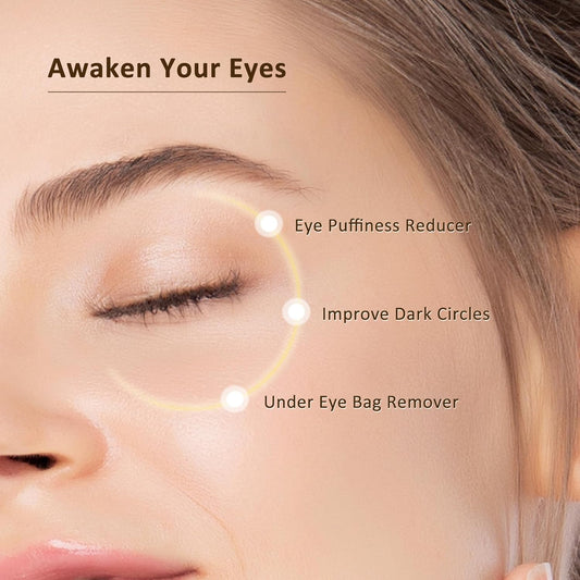 Caffeine Eye Cream with Niacinamide, Hyaluronic Acid, Vitamin E & Peptides - Under Eye Serum for Puffiness and Dark Circles, 0.7 Fl Oz (Pack of 2)