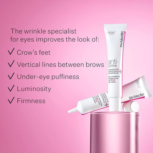 StriVectin Anti-Wrinkle Intensive Eye Cream Concentrate for Wrinkles PLUS, Targets Crow's Feet, Firmness, Puffiness & Dark Circles,White, 0.25 Fl oz (Pack of 1)