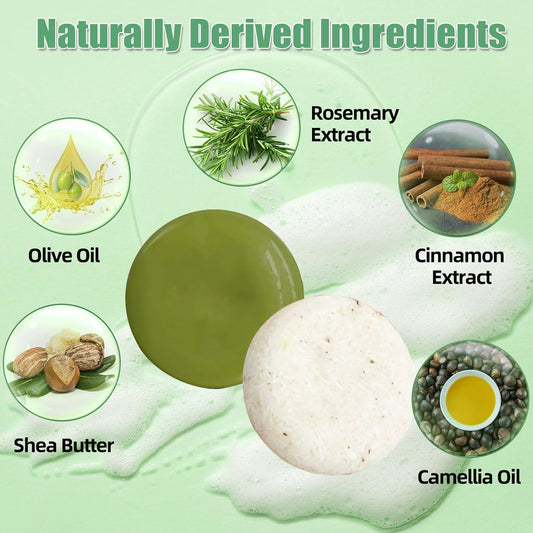 2 Pack Rosemary Shampoo Conditoner Bar Set,Thinning Hair-Volume Shampoo & Conditioner Bar for Men and Women,Hair Thickening & Regrowth Treatment,Hair Growth Soap for Anti-Hair Loss