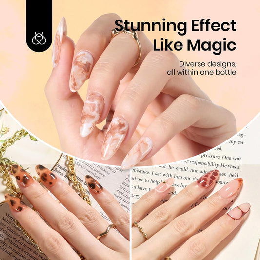 Beetles Halloween Blooming Gel: 2 Pcs 15ml Clear Uv Led Blooming Gel Nail Polish for Spreading Effect Blossom Marble Natural Stone Watercolor Floral Print Soak off Nail Diy Design