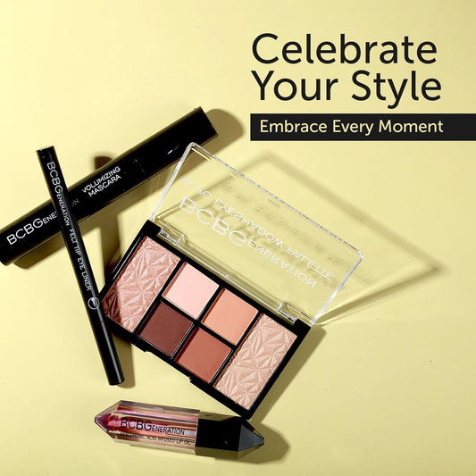 Natural Complete Eye and Lip Set - Includes Eyeshadow Palette, Eye Liner, Mascara, Lip Oil - 4 pcs