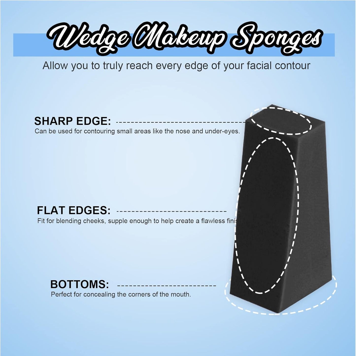 Teenitor 48 Pieces Cosmetic Makeup Sponges Wedges Beauty Blender Sponges, Small Triangle Makeup Sponge Wedges, Non-Latex Cosmetic Puff, Wedge Beauty Sponge Disposable Makeup Applicator