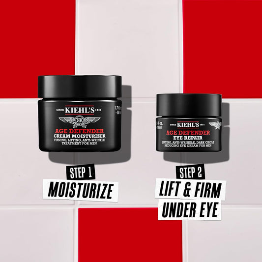 Kiehl's Dad's Age Defenders Skincare Gift Set – 2-Piece Full Size Skincare Set for Men with Firming & Lifting Anti-Aging Moisturizer and Eye Cream for Men, Minimizes Look of Fine Lines and Wrinkles