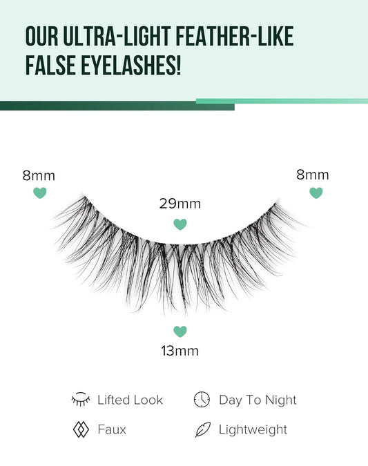 Eyelashes Wispy Lashes Natural Mink Eye Lashes Pack Clear Band Strip Lashes That Look Like Extensions Short False Eyelashes Natural 7 Pairs
