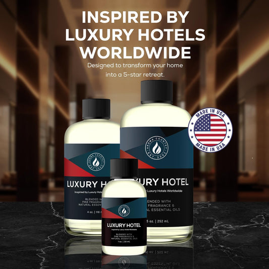 Aroma Country Luxury Hotel Diffuser Oil - Luxury Hotel Scent Oil for Diffuser & Air Fresheners for Home - Essential Oil Diffuser Refill, Home Fragrance Collection with Gardenia & Amber (4 Fl. Oz)