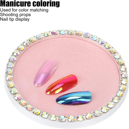 Nail Art Palette, Nail Charm Display Stand Painting Color Mixing Tray Makeup Mixing Plate, Pink