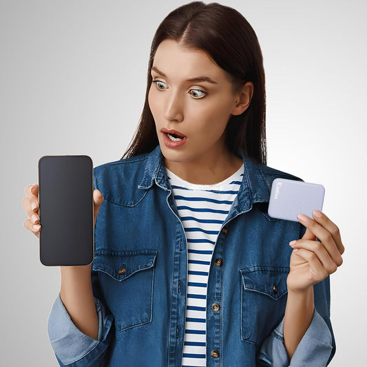 Kintion Rechargeable Pocket Mirror, Wheat Straw Material 1X/3X Magnification Portable Compact Mirror, Handheld Travel Mirror, Small Purse Mirrors for Women, Purple