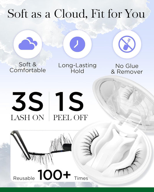BEYELIAN Portable Magnetic Eyelashes with Applicator Kit, Upgrade Soft Magnetic Lashes, No Glue Needed Reusable False Eyelashes for Eye All-In-One Box (Lightweight & Comfortable)