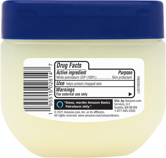 Amazon Basics Petroleum Jelly White Petrolatum Skin Protectant, Unscented, 7.5 oz, 2-Pack, (Previously Solimo)