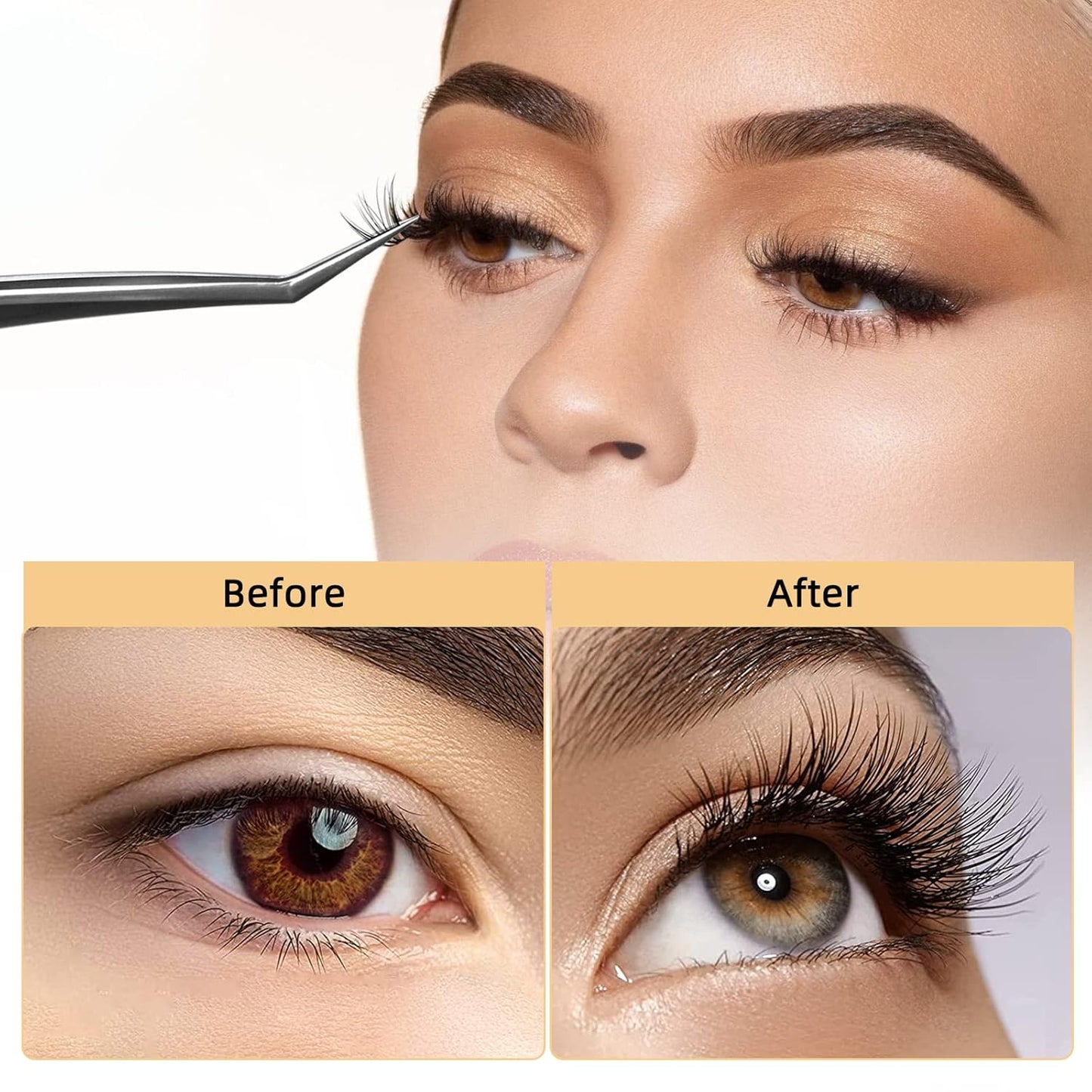 QUEWEL Cluster Lashes 240Pcs Individual Lashes 20D 0.07C Curl 12mm Knot-Free Lash Extensions Clusters Lashes Soft&Natural False Eyelashes Individual DIY Eyelash Extension at Home(20D 0.07C 12)