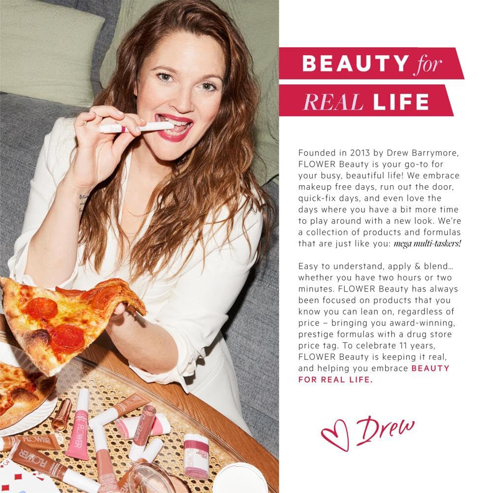 FLOWER Beauty By Drew Barrymore Perfect Pout Hydrating Lip Mask - Soothes + Softens Lips + Natural-Looking Tint - Recovery Lip Treatment + Moisturizes + Hydrates Lips - Scented - Cruelty-Free + Vegan ( Lucky)