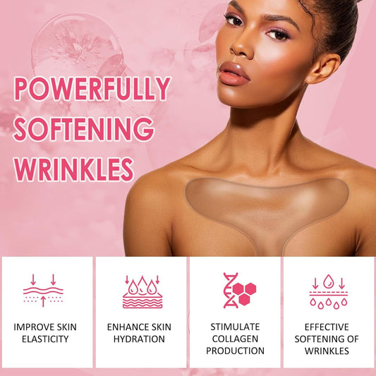 4 PCS Silicone Chest Wrinkle Pads | Reusable Wrinkle Patches | Overnight Anti-Wrinkle Solution for Youthful Skin | Reusable Anti-Aging Patches for Neck | Hypoallergenic, Long-Lasting