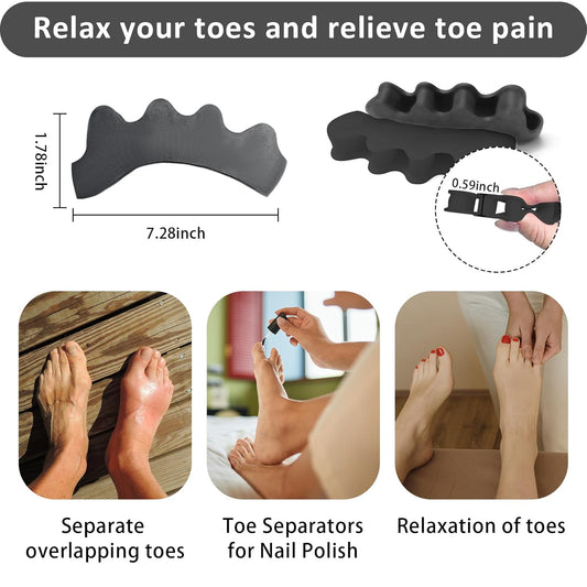SUNFATT Toe Spacers for Men ang Women,Toe Separators for Women,Relieves Overlapping Toes,Bunions Corrector and Hammer Toe Pain,Gel Toe Spreader Separates and Relaxes Toes.2 Pcs