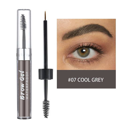 MAEPEOR Waterproof Eyebrow Gel 8 Colors Full-pigmented Long Lasting Liquid Brow Gel for Fuller & Defined Looking (#07 Cool Grey)