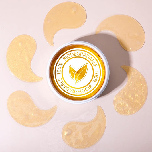 24k Gold under eye patches | Biodegradable Under eye mask with Hyaluronic Acid and Niacinamide | 30 pairs | Eye Masks For dark circles, wrinkles and puffiness