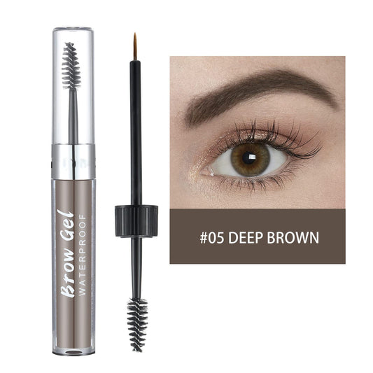 MAEPEOR Waterproof Eyebrow Gel 8 Colors Full-pigmented Long Lasting Liquid Brow Gel for Fuller & Defined Looking (#05 Deep Brown)